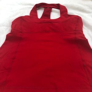 Lululemon workout top with support bra size 10